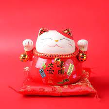 Chat porte-bonheur japonais - Mini Maneki Neko - Décoration en céramique -  Décoration de bureau - 10,5 cm : Amazon.ca: Maison