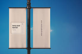 Download Lamp Post Banner Mockup