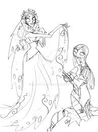 Silly Emily Dropped Her Leg So Did Sally So Now They Ll Help Attatch Each Others L Nightmare Before Christmas Drawings Fairy Coloring Tim Burton Corpse Bride