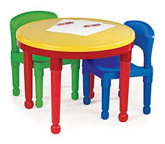 Tot Tutors Kids 2 In 1 Plastic Lego Compatible Activity Table And 2 Chairs Set Primary Colors Kids Table Chair Set Kids Table And Chairs Kids Play Table