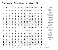 download word search on islamic studies year 3