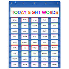 Gamenote Classroom Standard Pocket Chart With Hooks 34 X 44 Heavy Duty Hanging Charts For Sentence Strips Letter Cards Word Wall Blue