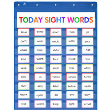 gamenote classroom standard pocket chart with hooks 34 x 44 heavy duty hanging charts for sentence strips letter cards word wall blue