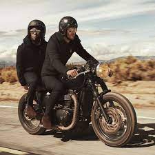 beckham and kevin hart on a motorcycle triumph cafe racer cafe racer cafe racer style