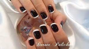 The singer and pitch perfect actress got her nails painted by celebrity manicurist tom bachik, who added a twist by replacing the white tips with a black hue. Black And White Nail Art Basic French Gel Polish On Natural Nails By Dorota Youtube