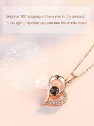Light Projection Heart Pendant Necklace Heart Pendant Necklace Heart Pendant Womens Jewelry Necklace