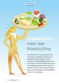 Vitamin k is a group of vitamins that the body needs for blood clotting, helping wounds to heal. Pdf Vitamine K Meer Dan Bloedstolling