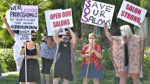 .hair salons in santa clarita, specializing in haircut, hair coloring, hair styling, hair straighening, hair updo, japanese thermal hair straightening and many more. Scv News Scv Salon Workers Hold Reopening Rally Scvnews Com