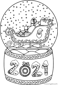 Fill the long rainy days with a little color by giving your kids christmas coloring pages. New Year 2021 Snow Globe Coloring Page Coloringall