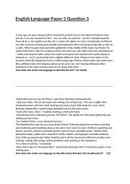 New aqa english language 8700 paper 1 question 2 with model answer. English Language Paper 2 Question 3 2 Questions With Annotations And Exemplar Teaching Resources