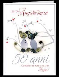 Invia speciali auguri per le nozze d'oro con frasi da condividere gratis. Biglietto Per Anniversario Matrimonio 50 Anni Curly