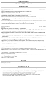 corporate trainer resume sample