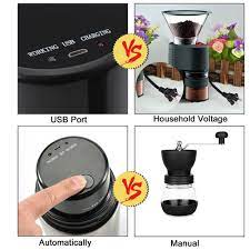 travel electric coffee grinder maker stainless steel grinding cup with ceramic blade portable rechargeable wireless coffee grinder coffee bean grinder coffee