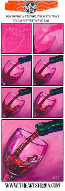 How To Paint Wine Pouring On Canvas Step By Step Free Video Lesson Acrylic April Day 7 Canvas Painting Diy Simple Canvas Paintings Diy Canvas Art Painting