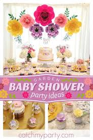Spring Flowers Baby Shower Garden Baby Shower Catch My Party Baby Shower Flowers Spring Baby Shower Girl Shower Themes