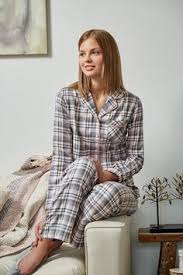 Pembe Bayan Flanel Uzun Kol Gomlek Pijama Takimi B0215k0010 Pijama Gecelikler Gomlek