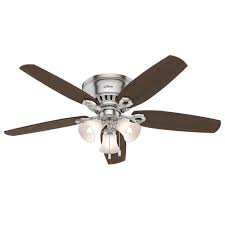 Ashby park ceiling fan by home the 52 in. Hunter Builder Low Profile 52 In Indoor Brushed Nickel Ceiling Fan 53328 The Home Depot