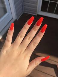 First up we have this glam nail look. Coffin Neon Orange Nails Novocom Top