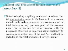 Imposition of income tax part ii income tax base division i: Black Money Undisclosed Forigen Income Assets Imposition Of