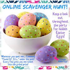 Online Facebook Party Easter Egg Scavenger Hunt Game For Direct Sales I Add An Egg To Some Post Online Party Games Facebook Party Games Scentsy Online Party