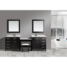 Winston 48 inch bath vanity with bombay white engineered quartz marble top. Design Element 102 Inch Espresso Marble Top Bathroom Vanity With Makeup Table And Bench Seat Overstock 9563851