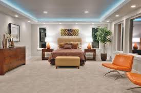 Master Bedroom With Coffered Ceiling And Recessed Cove Lighting Master Bedroom Lighting Bedroom Light Fixtures Bedroom Lighting Design