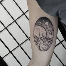 Black And White Space Tattoo Black And White Outer Space Tattoo Tattoos Moon Tattoo Outer Space Tattoos