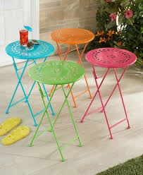 Foldable Bright Metal Side Tables Patio Side Table Metal Side Table Metal Patio Chairs