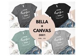 Download T Shirt Mockup Bundle Flat Lay Bella Canvas 3001 Vol 32 By Lock And Page Thehungryjpeg Com
