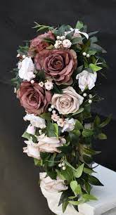 Here, 15 of our favorite greenery wedding bouquets. Cascade Bouquet Blush And Dark Dusty Rose X Large Free Etsy Wedding Flowers Cascading Wedding Bouquets Cascade Bouquet