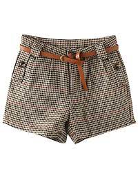 Vintage Houndstooth Mid Rise Shorts Short Feminino Shorts Femininos Roupas