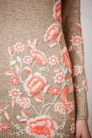 Embroidered Ranunculus Tunic Embroidery Inspiration Embroidery And Stitching Wool Embroidery