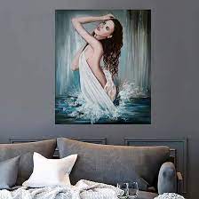 Amazon.co.jp: 裸の女性北欧の写真最高のアートパネルワークセクシーな女の子の壁の芸術エロティックなキャンバスの絵画インテリアリビングルーム寝室のバスルームの装飾ユニークなギフト40x50cm  /フレームなし-6