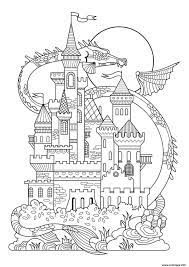 Coloriage Chateau Dragon Dessin Chateau à imprimer