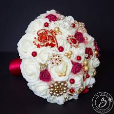 Free shipping on orders over $25 shipped by amazon. Champagne And Red Brooch Bouquet With Gold Accents The Bridal Flower Silk And Real Touch Wedding Bouquets
