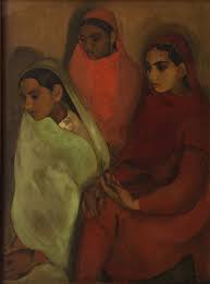 Native american paintings capture images both historic and modern related to the indigenous peoples of the americas. Group Of Three Girls Amrita Sher Gil Google Arts Culture