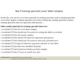 Top 5 Training Specialist Cover Letter Samples
