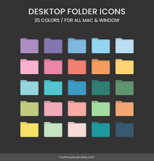 Desktop Folder Icons Customized Organizer Windows And Mac Etsy Folder Icon Icon Folders