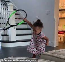 In addition to photos in which the two are seen striking poses, serena also shared a video clip in which she and her daughter. Serena Williams Shares Video Of Olympia Playing With Her Tennis Racket Serena Williams Serena Tennis Racket