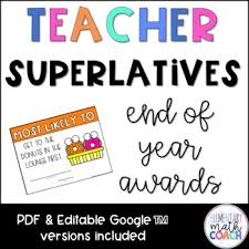 Teacher Superlatives By Elementary Math Coach Teachers Pay Teachers