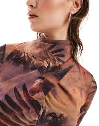 AllSaints Tia Colca mesh midi dress in lilac