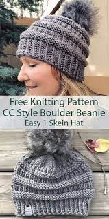 It has a pocket on the inside and a drawstring closure. Free Knitting Pattern For Easy Cc Style Boulder Beanie Hat In One Skein In 2020 Knit Hat Pattern Easy Knitting Patterns Free Hats Knitting Patterns Free