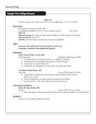 Sample Resume For College Student With No Work Experience Templates At Allbusinesstemplates Com