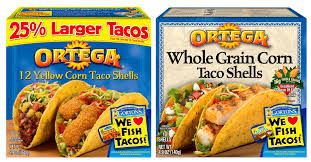 Remove cod from marinade and season both sides of each. Ortega Taco Packaging Photo