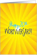 Happiest work anniversary (insert name or title). Work Anniversary Happy 20th Workiversary Card 1522100