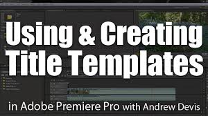 The titles pack for premiere pro template contains nicely designed and animated title animations to use without the need for after effects. Using Creating Title Templates Adobe Premiere Pro Tutorial