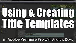 Best 5 premiere pro intro templates free download. Using Creating Title Templates Adobe Premiere Pro Tutorial