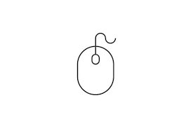 Black And White Mouse Logo Computer Mouse Thin Line Icon Line Icon Photoshop Shapes Mouse Illustration