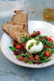 buratta with chorizo and roasted tomatoes healthy breakfast recipes recipes cafe food