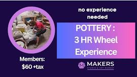 Pottery: 3 Hour Wheel Experience